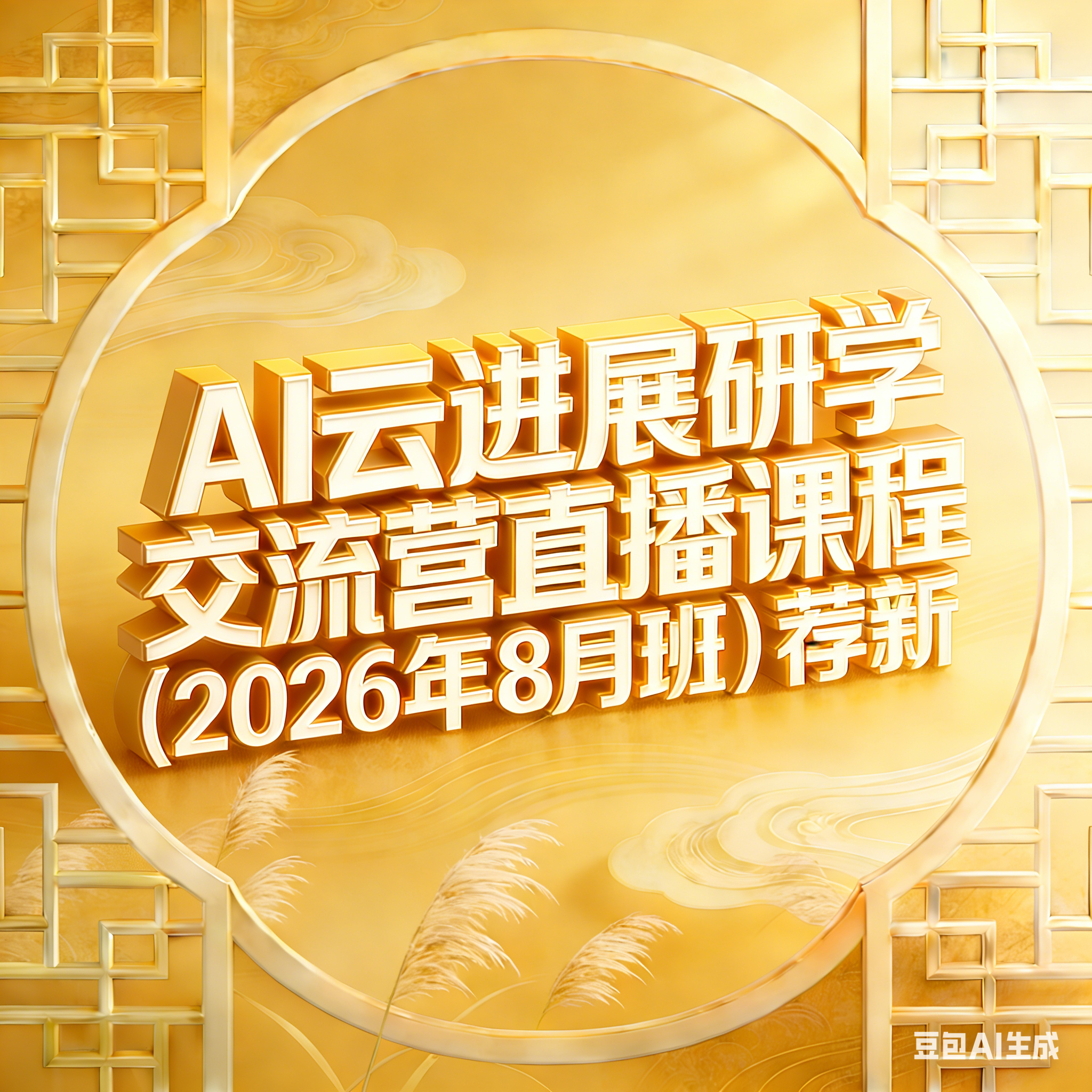 AI云进展研学交流营直播课程（2026年8月班）荐新